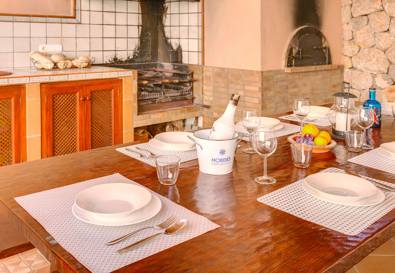 Barbecue with an oven.