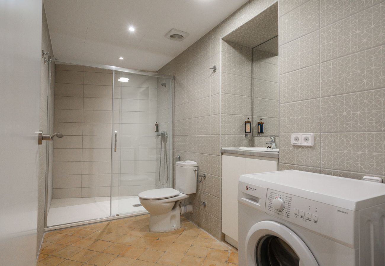 Bathroom washing machine holiday apartment Palma Mallorca