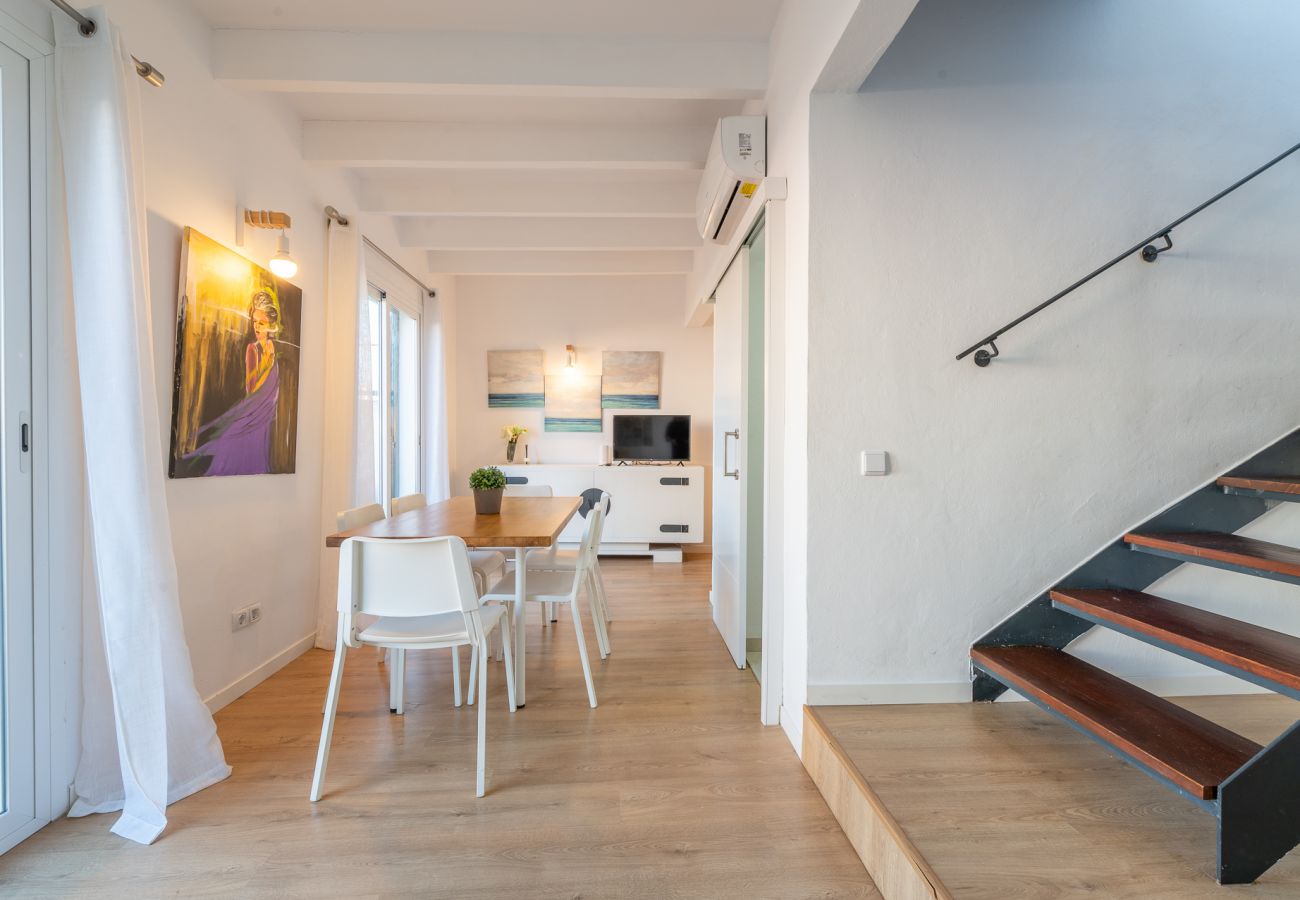 Holiday apartment living room with air conditioning
