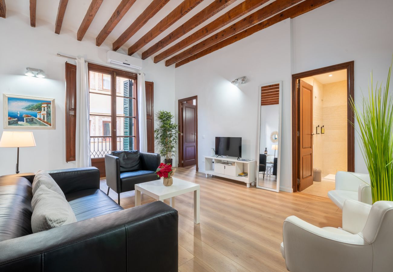 Holiday apartment living room with air conditioning